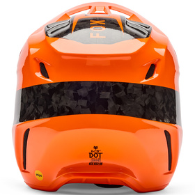 Casque cross Fox V3 RS Fracture Orange Fluo 2026 Derrière