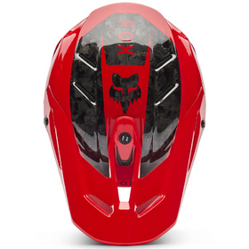 Casque cross Fox V3 RS Fracture Rouge Fluo 2026 Dessus