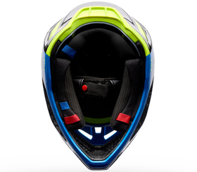 Casque cross Fox V3 RS Tactile Bleu 2026 Dessous