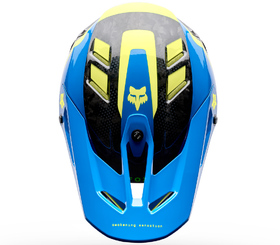 Casque cross Fox V3 RS Tactile Bleu 2026 Dessus