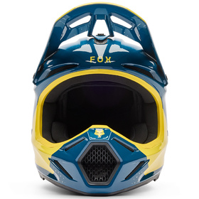 Casque cross Fox V3 Tine Bleu 2026 Devant