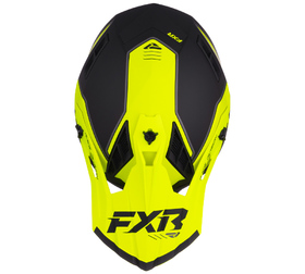 Casque cross FXR Helium Jaune Fluo 2026 Dessus
