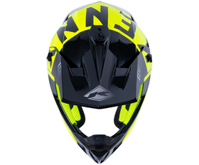 Casque cross Kenny Performance Black Neon Yellow Silver 2024 Dessus