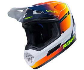 Casque cross Kenny Performance Navy Orange 2026 Côté