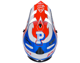 Casque cross Pull-In Team Red Blue 2026 Dessus