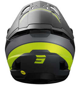 Casque cross Shot Core Custom Jaune Fluo 2024 Derrière