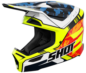Casque cross Shot Furious Flash Bleu-Jaune Fluo 2026