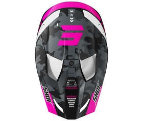 Casque cross Shot Furious Flash Rose 2026 Dessus