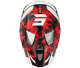 Casque cross Shot Furious Flash Rouge 2026 Dessus