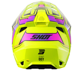 Casque cross Shot Lite Glory Jaune Fluo 2027 Derrière