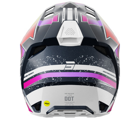 Casque cross Shot Lite Racing Bleu-Jaune Fluo 2026 Derrière