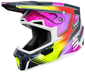 Casque cross Shot Lite Racing Bleu-Jaune Fluo 2026