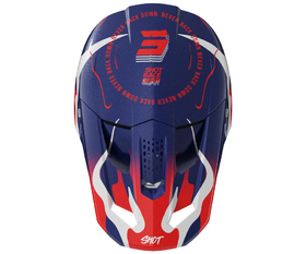 Casque cross Shot Speed Beast Bleu-Rouge 2026 Dessus