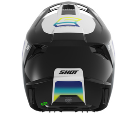 Casque cross Shot Speed Hybrid Jaune Fluo 2026 Derrière