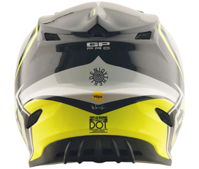 Casque cross Troy Lee Designs GP Pro Crossover Jaune Fluo 2026 Derrière
