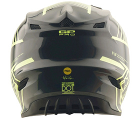Casque cross Troy Lee Designs GP Pro Segment Jaune Fluo 2026 Derrière