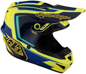 Casque cross Troy Lee Designs GP Ritn Jaune Fluo 2023 Côté