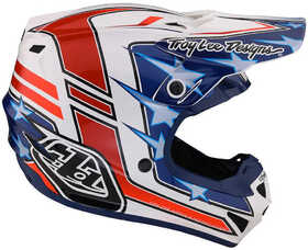 Casque cross Troy Lee Designs SE4 Polyacrylite Flagstaff Blanc 2023 Côté