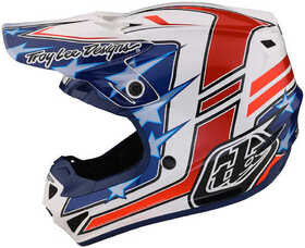 Casque cross Troy Lee Designs SE4 Polyacrylite Flagstaff Blanc 2023