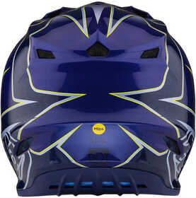 Casque cross Troy Lee Designs SE4 Polyacrylite Matrix Bleu 2023 Derrière