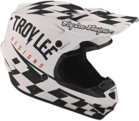 Casque cross Troy Lee Designs SE4 Polyacrylite Race Shop Blanc 2023 Côté