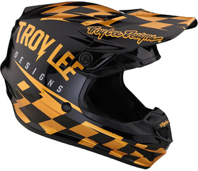 Casque cross Troy Lee Designs SE4 Polyacrylite Race Shop Noir 2023 Côté