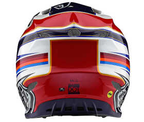 Casque cross Troy Lee Designs SE4 Composite Speed Blanc-Rouge Derrière