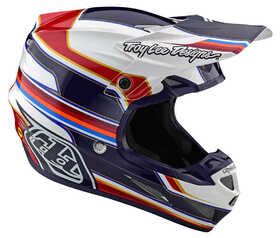 Casque cross Troy Lee Designs SE4 Composite Speed Blanc-Rouge Côté