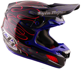 Casque cross Troy Lee Designs SE5 Carbon Overspray 2027 - Violet + Côté