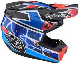 Casque cross Troy Lee Designs SE5 Composite Lightning Bleu 2023 Côté