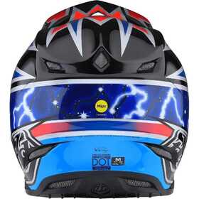 Casque cross Troy Lee Designs SE5 Composite Lightning Bleu 2023 Derrière