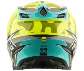 Casque cross Troy Lee Designs SE5 Composite Myth Jaune Fluo 2026 Derrière