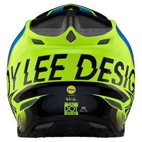 Casque cross Troy Lee Designs SE5 Composite Qualifier Jaune Fluo 2023 Derrière