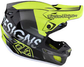 Casque cross Troy Lee Designs SE5 Composite Qualifier Jaune Fluo-Noir 2023 Côté