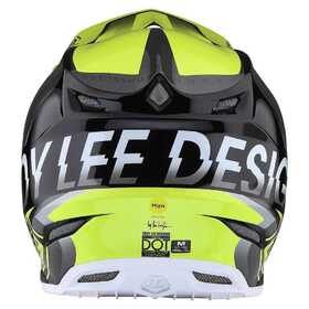 Casque cross Troy Lee Designs SE5 Composite Qualifier Jaune Fluo-Noir 2023 Derrière