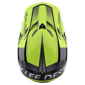 Casque cross Troy Lee Designs SE5 Composite Qualifier Jaune Fluo-Noir 2023 Dessus