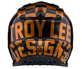 Casque cross Troy lee Designs SE4 Polyacrylite Checker Noir-Or Derrière