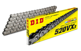 Chaîne de transmission DID 520VX3 X-Ring Type clip Noir