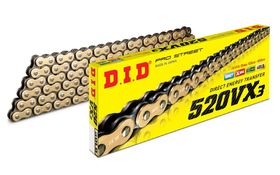 Chaîne de transmission DID 520VX3 X-Ring Type clip Or