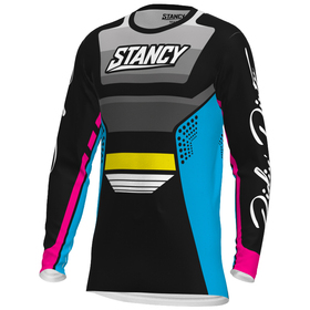 Maillot cross Enfant Stancy Vibe Stripes Noir-Rose 2026