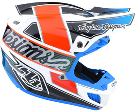 Casque cross Troy Lee Designs SE5 Composite Team Orange-Bleu 2023 Côté