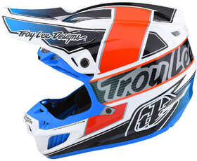 Casque cross Troy Lee Designs SE5 Composite Team Orange-Bleu 2023