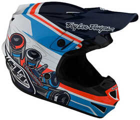 Casque cross Enfant Troy Lee Designs SE4 Polyacrylite Skooly Bleu 2023 Côté