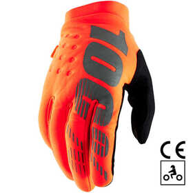 Gants cross 100% Brisker CE Orange Fluo