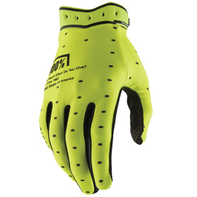 Gants cross 100% Ridefit Jaune Fluo