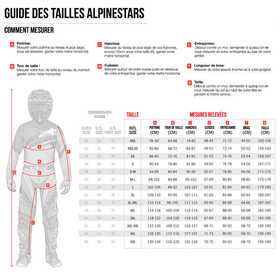 Guide des tailles Alpinestars Gilet