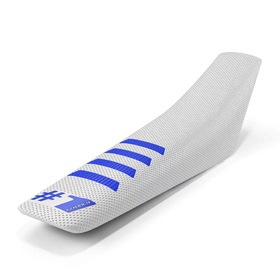 Housse de selle universelle Onegripper Ribbed Blanc-Bleu