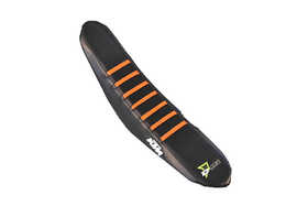 Housse-de-selle-moto-cross-KTM-Noir-bandes orange - DCOR