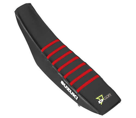 Housse-de-selle-SUZUKI-Noire avec bandes rouges - Dcor