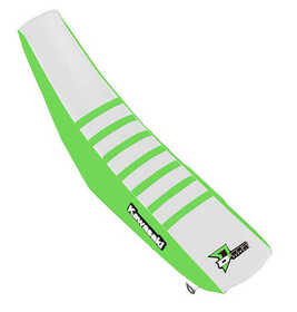 Housss de selle motocross - D'Cor Visuals - Kawasaki - Vert et Blanc